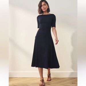 Lauren Ralph Lauren Lighthouse Navy Munzie Rib Knit Stretch Cotton Dress Size XS